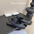 Maison Margiela Split-Toe Peep-Toe Slingback Black Flat Sheepskin 580441
