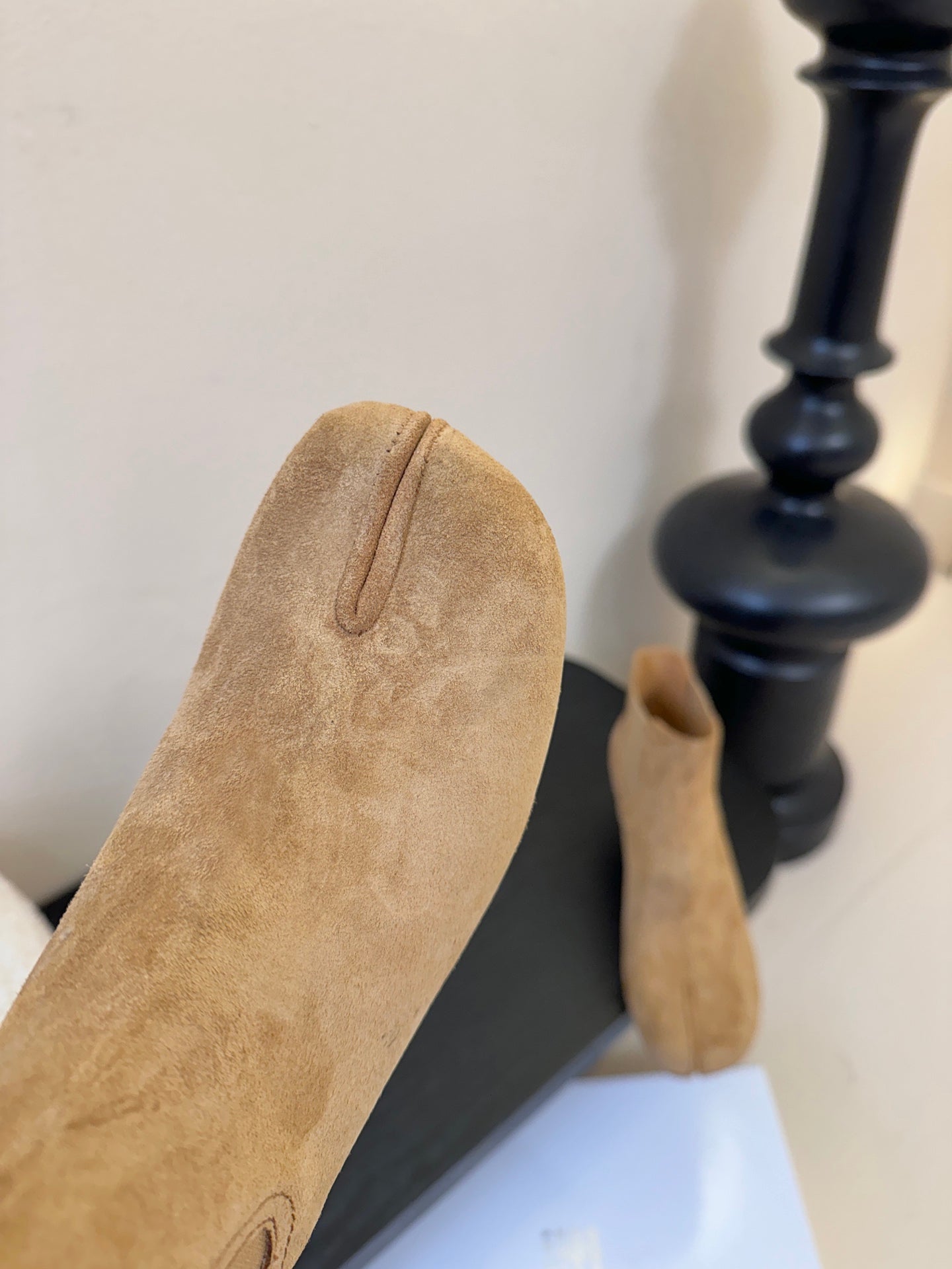 Maison Margiela Tabi Ankle Boots Short Heel Brown Cowhide Suede 580425