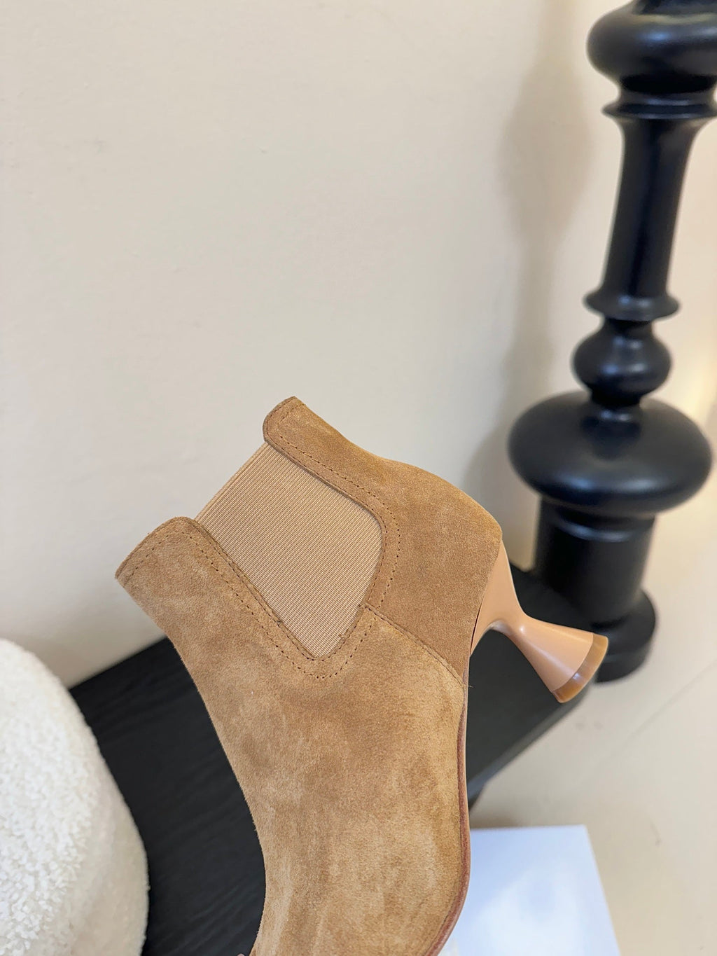 Maison Margiela Tabi Ankle Boots Short Heel Brown Cowhide Suede 580425