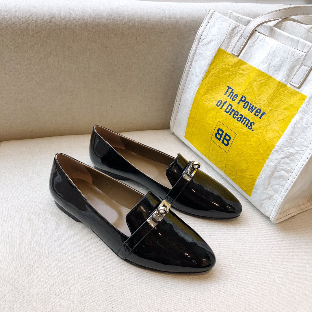 HM Pegase Ballerina Flats Black Patent Leather 546212