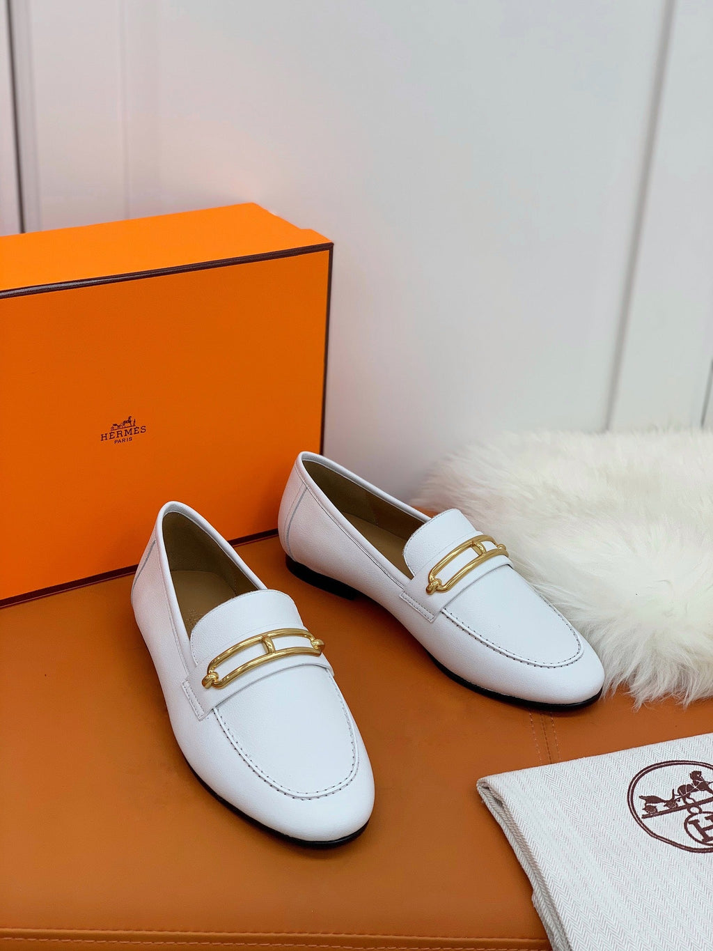 HM Men's Colette Loafer White Cowhide GHW 546343