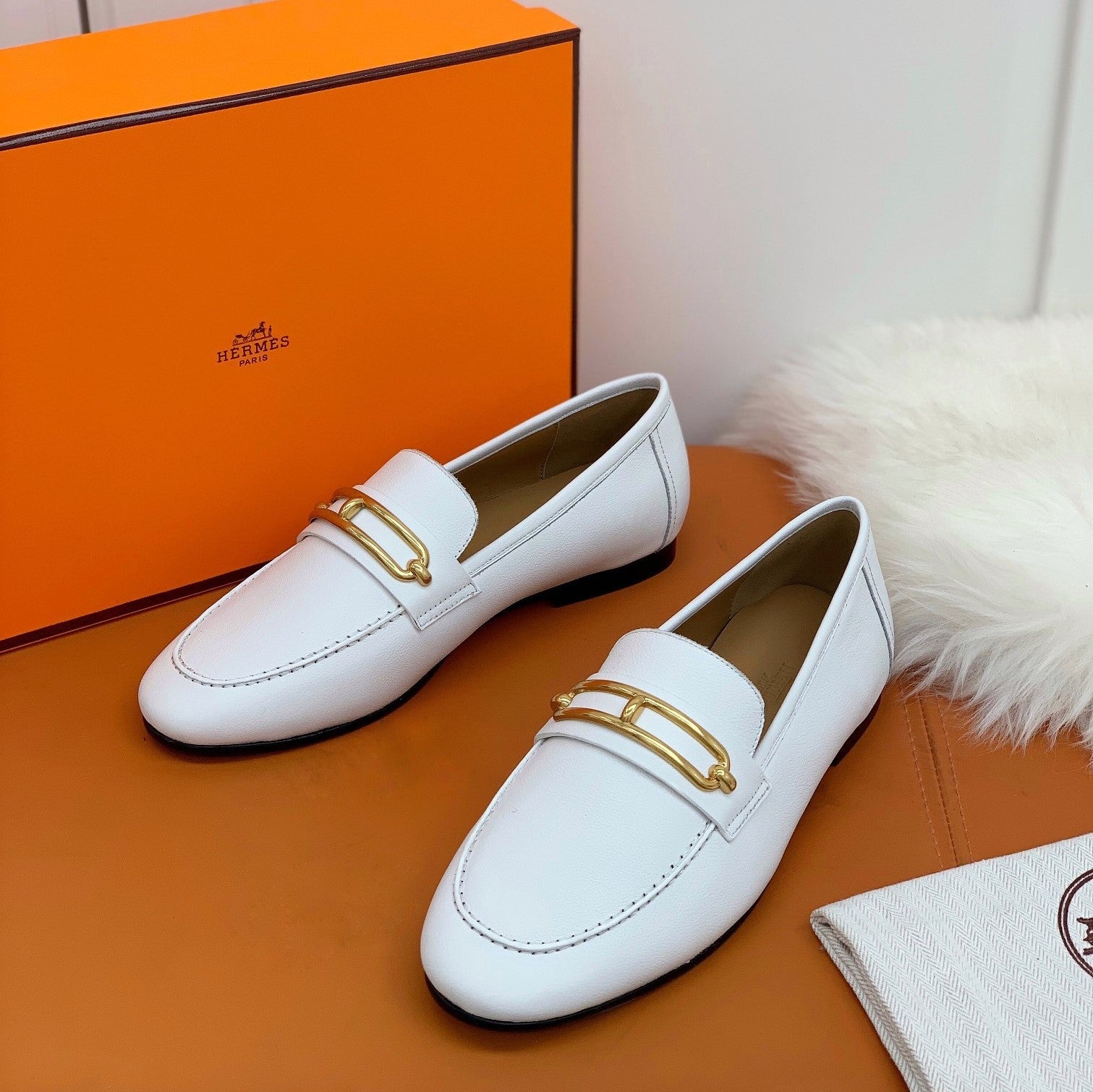 HM Men's Colette Loafer White Cowhide GHW 546343