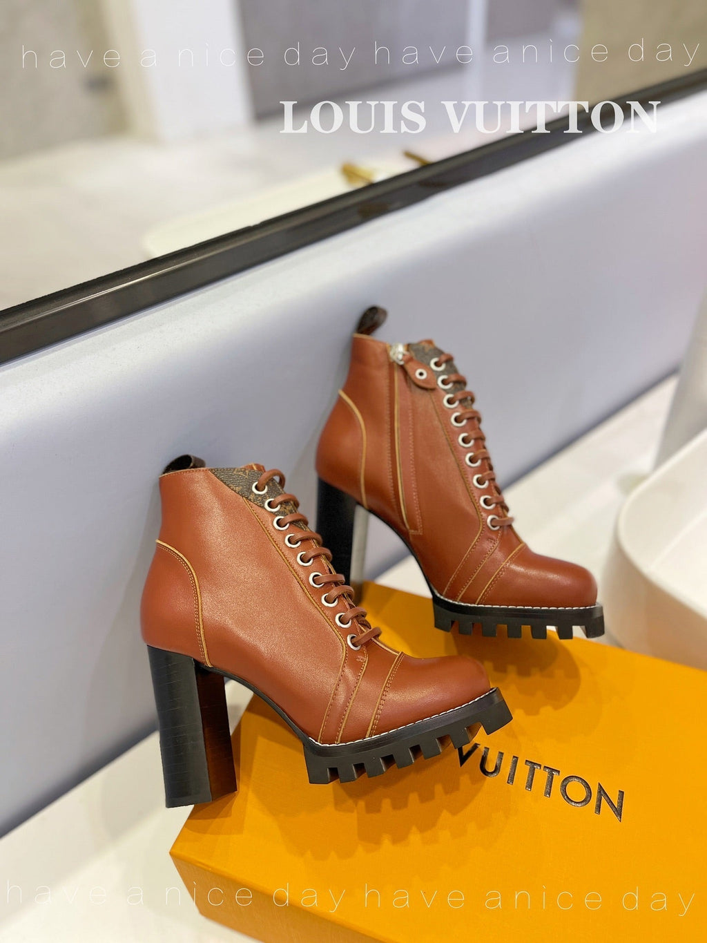 LV Star Trail Ankle Boot 9.5cm Brown Cowhide 573988