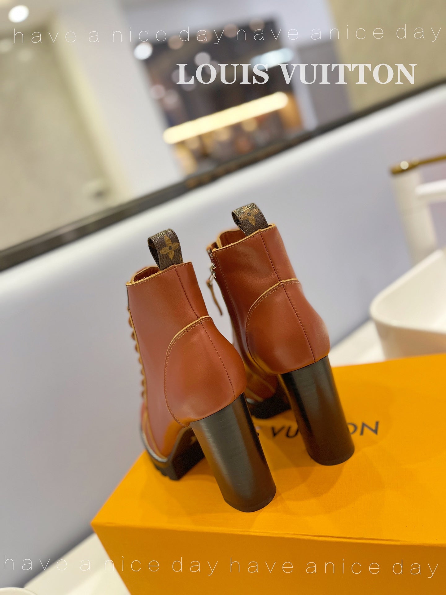 LV Star Trail Ankle Boot 9.5cm Brown Cowhide 573988