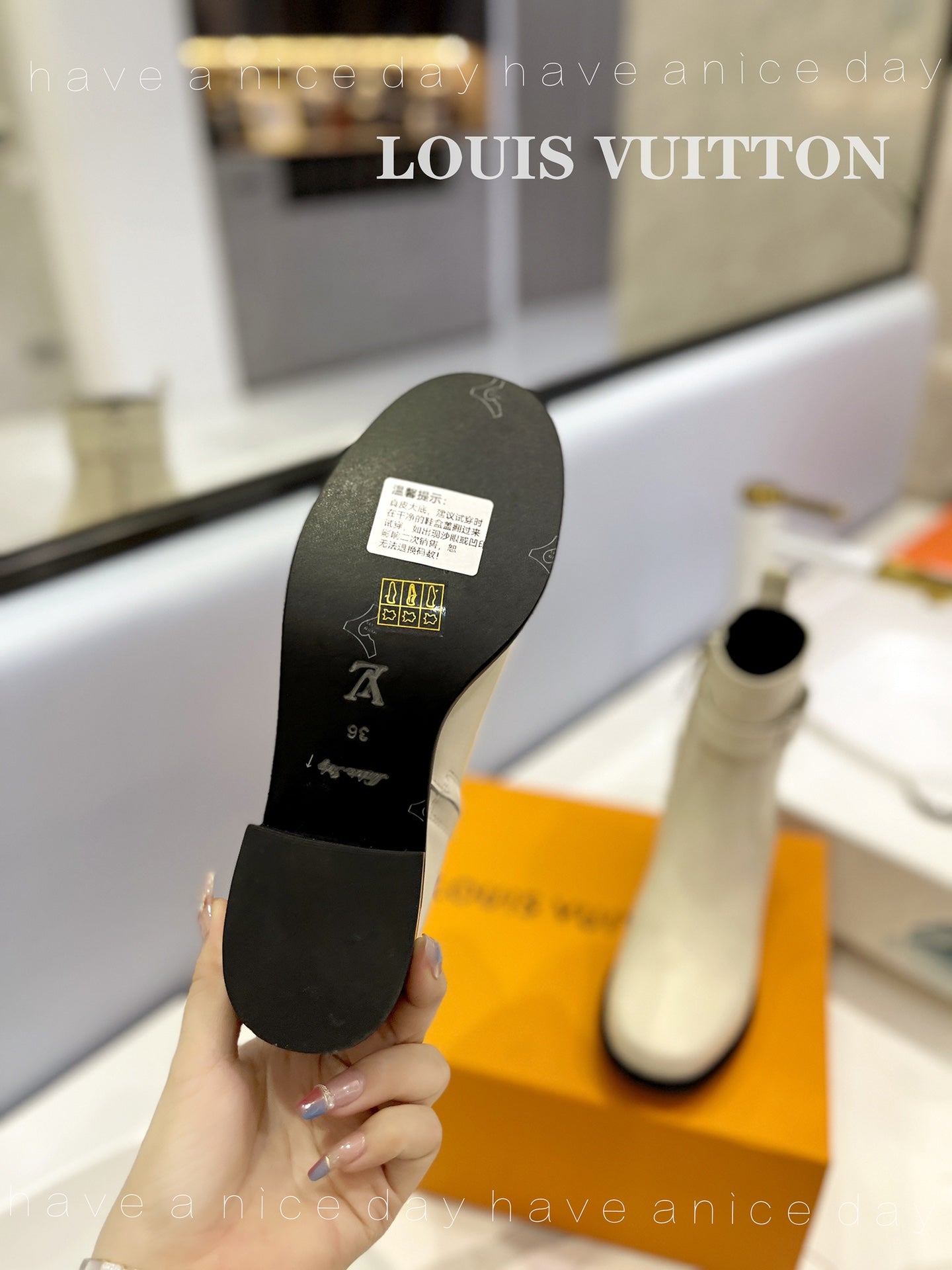 LV Waist Side Ankle Boots Vanilla Cream Calfskin