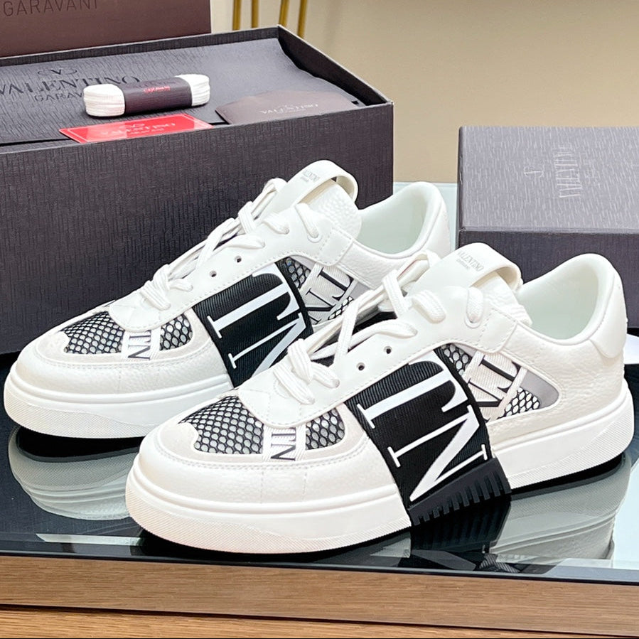 VT 2025 Sneakers White Black Mesh Calfskin Fabric 546969