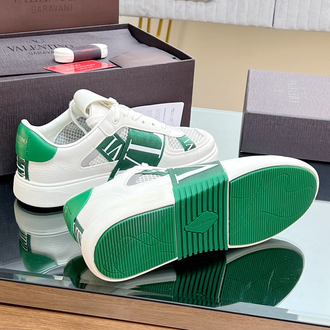 VT 2025 Sneakers White Green Mesh Calfskin Fabric 546972
