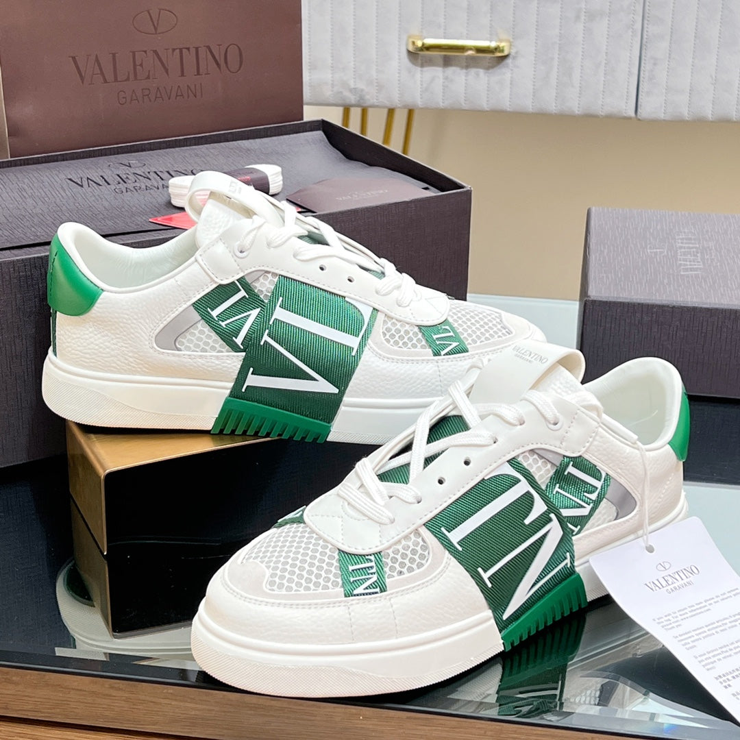 VT 2025 Sneakers White Green Mesh Calfskin Fabric 546972
