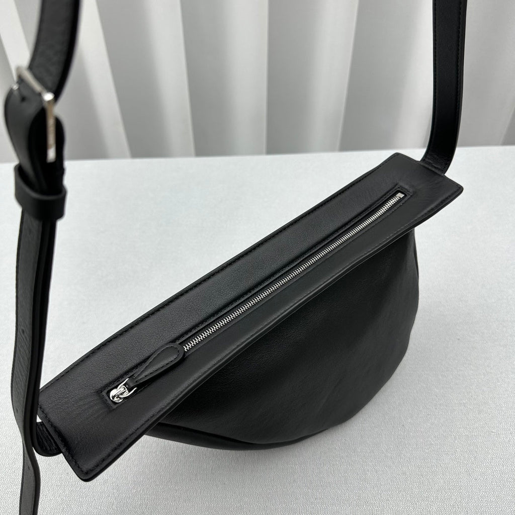 The Row 2025 Slouchy Banana 34cm Black Leather