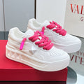 VT 2025 Garavani Sneakers White Pink Cowhide 546989