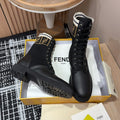 Fendi 2025 Rockoko Boot Black Cowhide Fabric 908546
