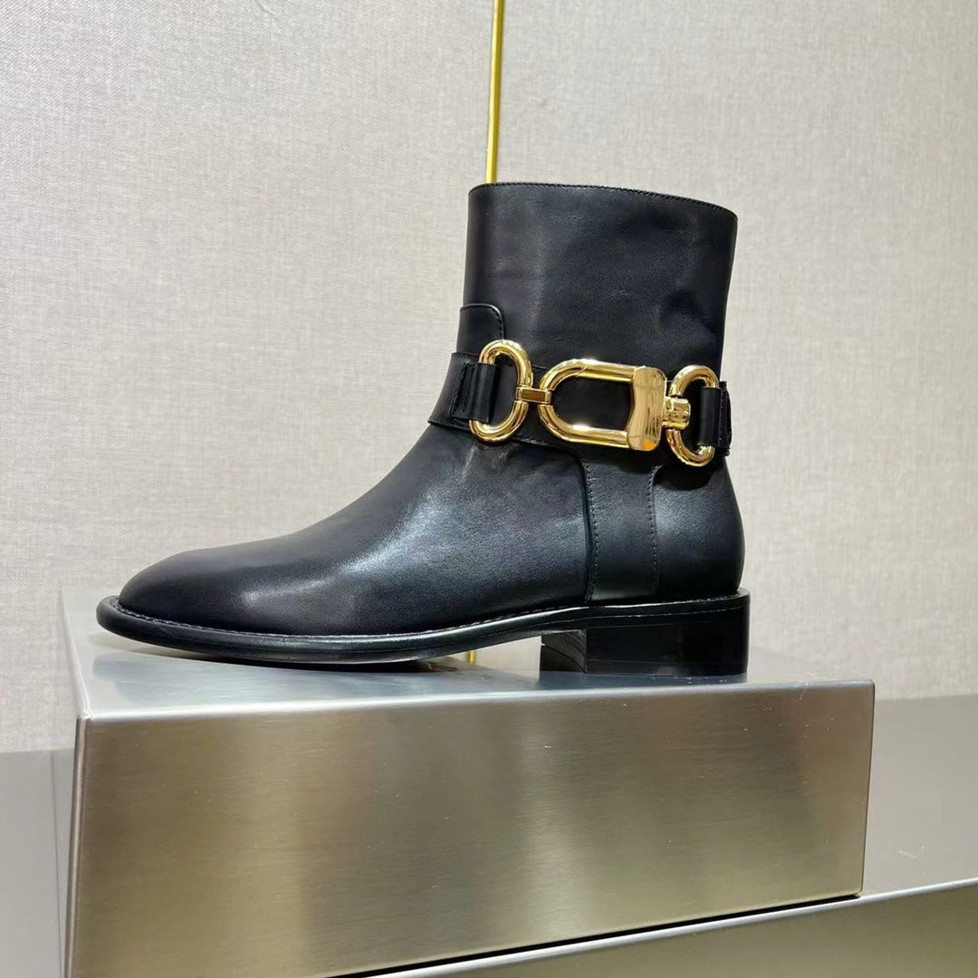LV Westside Flat Ankle Boot Black Cowhide