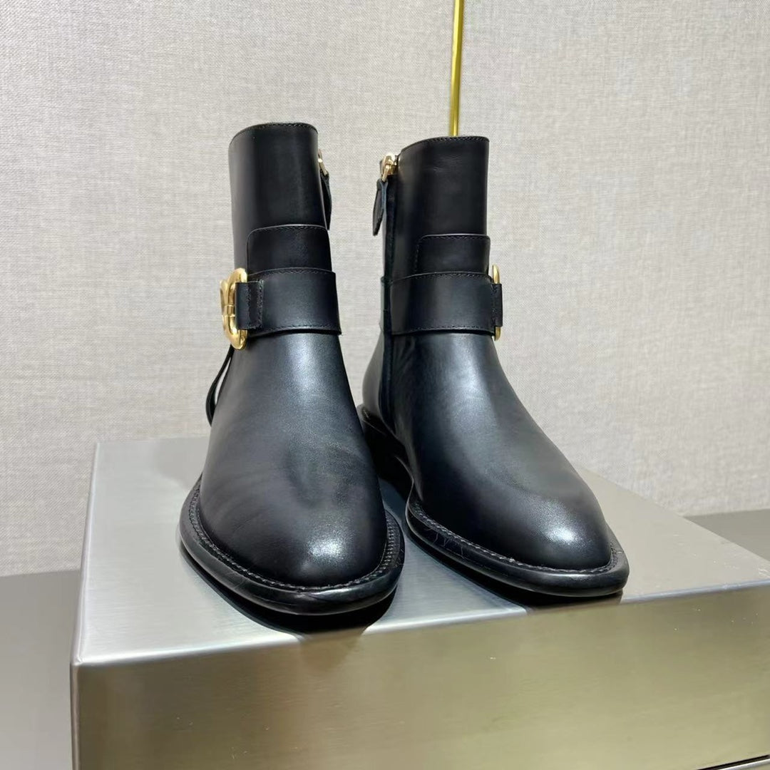 LV Westside Flat Ankle Boot Black Cowhide