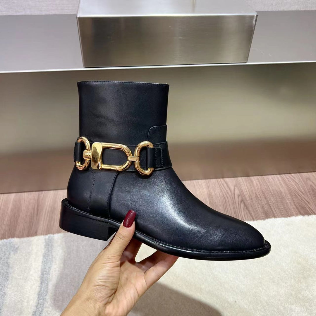 LV Westside Flat Ankle Boot Black Cowhide