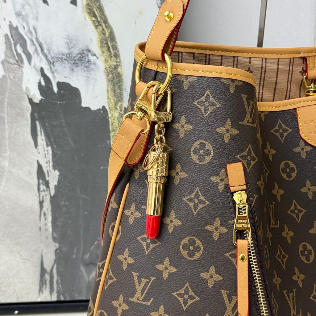 LV Gold Lipstick Bag Charm Keychain