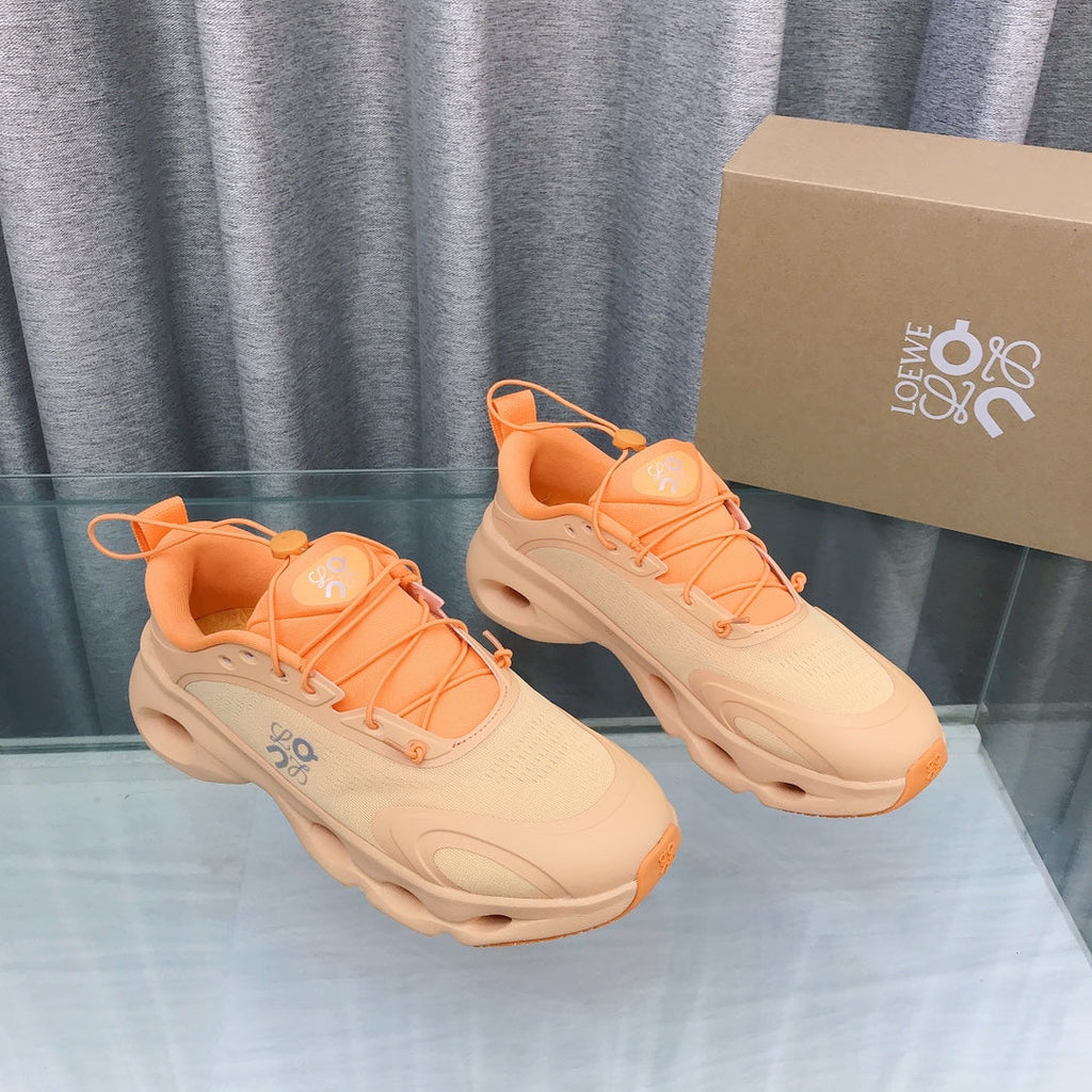 Loewe 2025 x On Cloud Solo Running Sneakers Orange Nylon Calfskin 553512