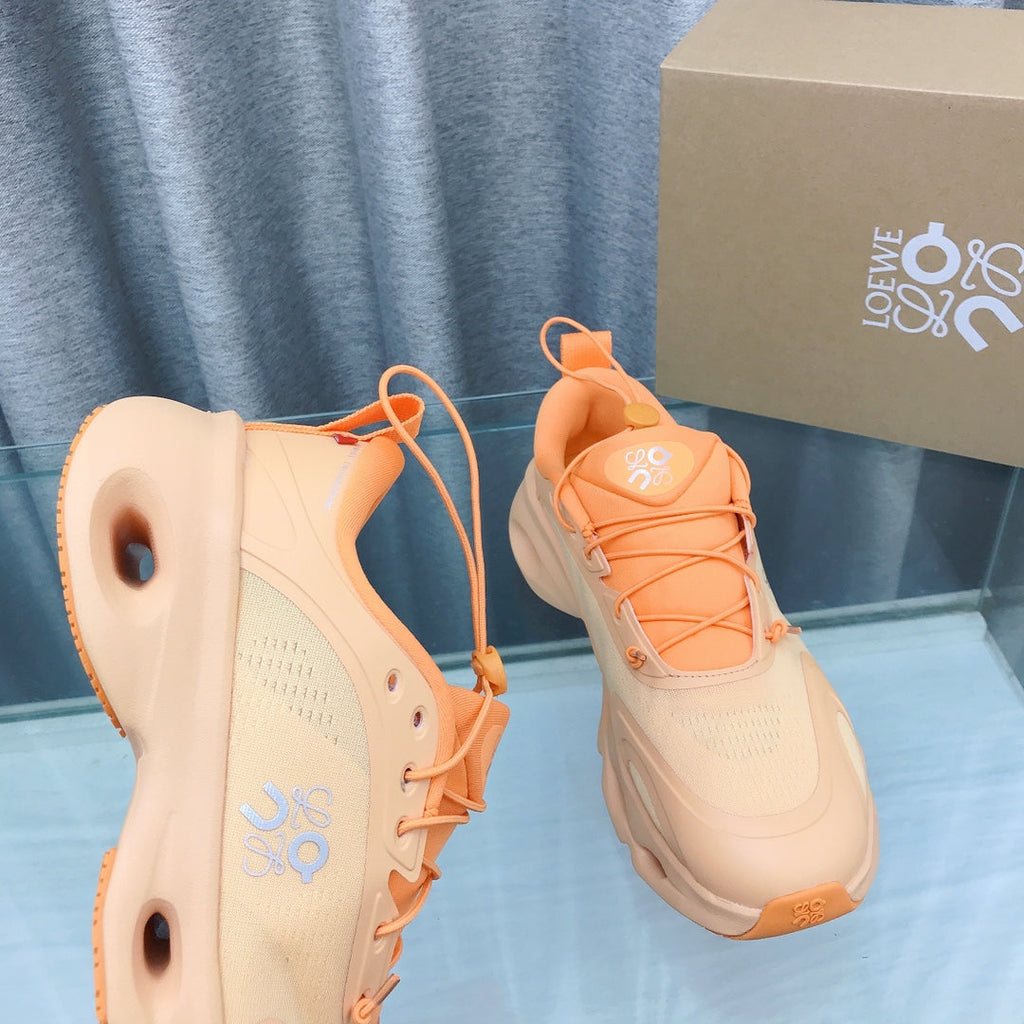 Loewe 2025 x On Cloud Solo Running Sneakers Orange Nylon Calfskin 553512
