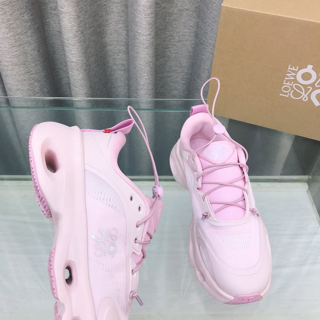 Loewe 2025 x On Cloud Solo Running Sneakers Pink Nylon Calfskin 553513
