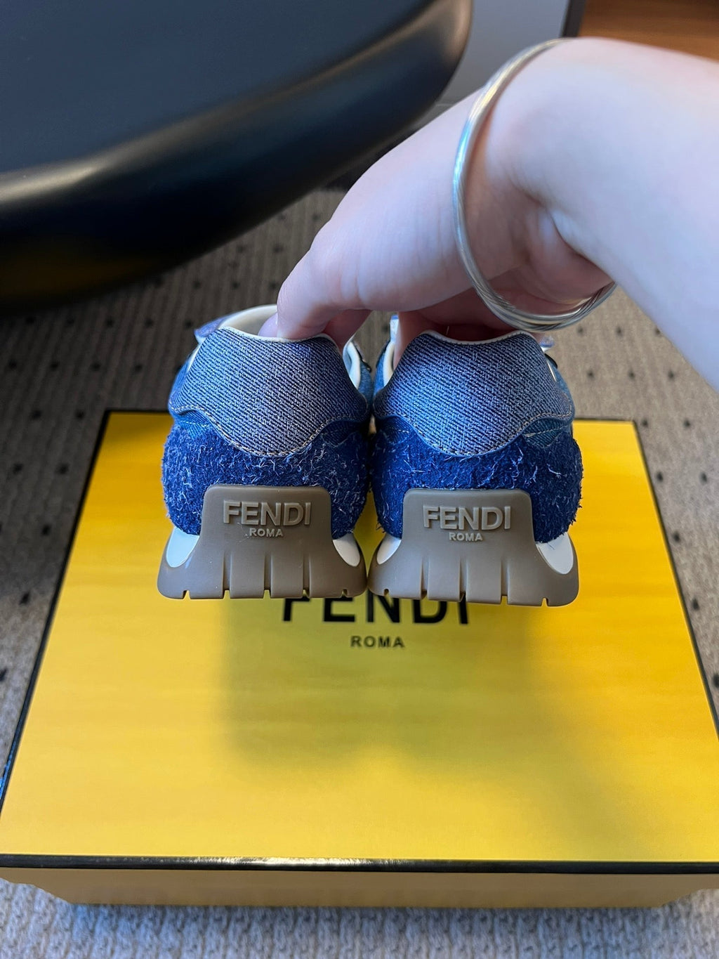 Fendi 2025 Wave Pulse Sneaker Blue Denim Fabric 561227