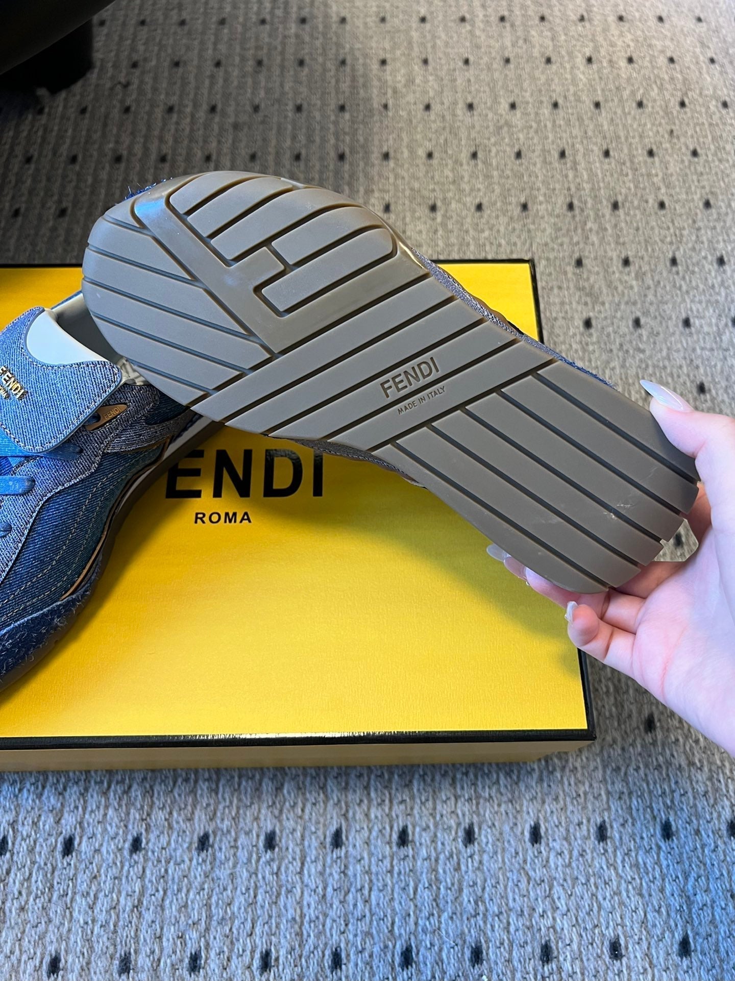 Fendi 2025 Wave Pulse Sneaker Blue Denim Fabric 561227