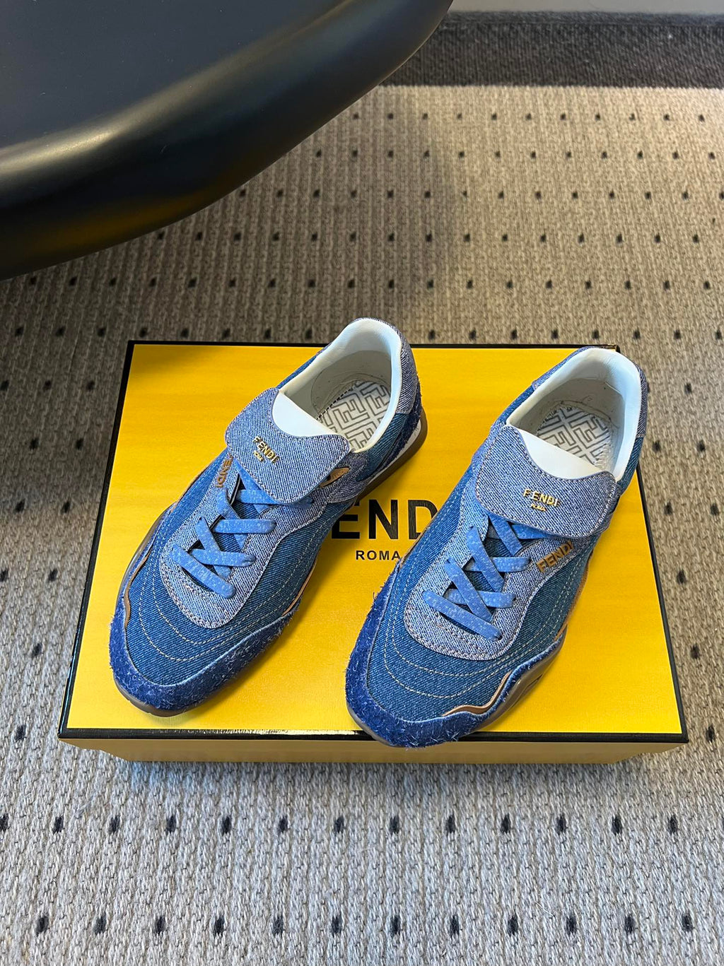 Fendi 2025 Wave Pulse Sneaker Blue Denim Fabric 561227