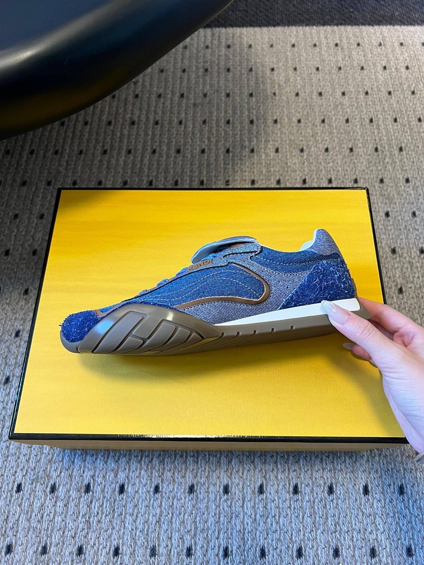 Fendi 2025 Wave Pulse Sneaker Blue Denim Fabric 561227