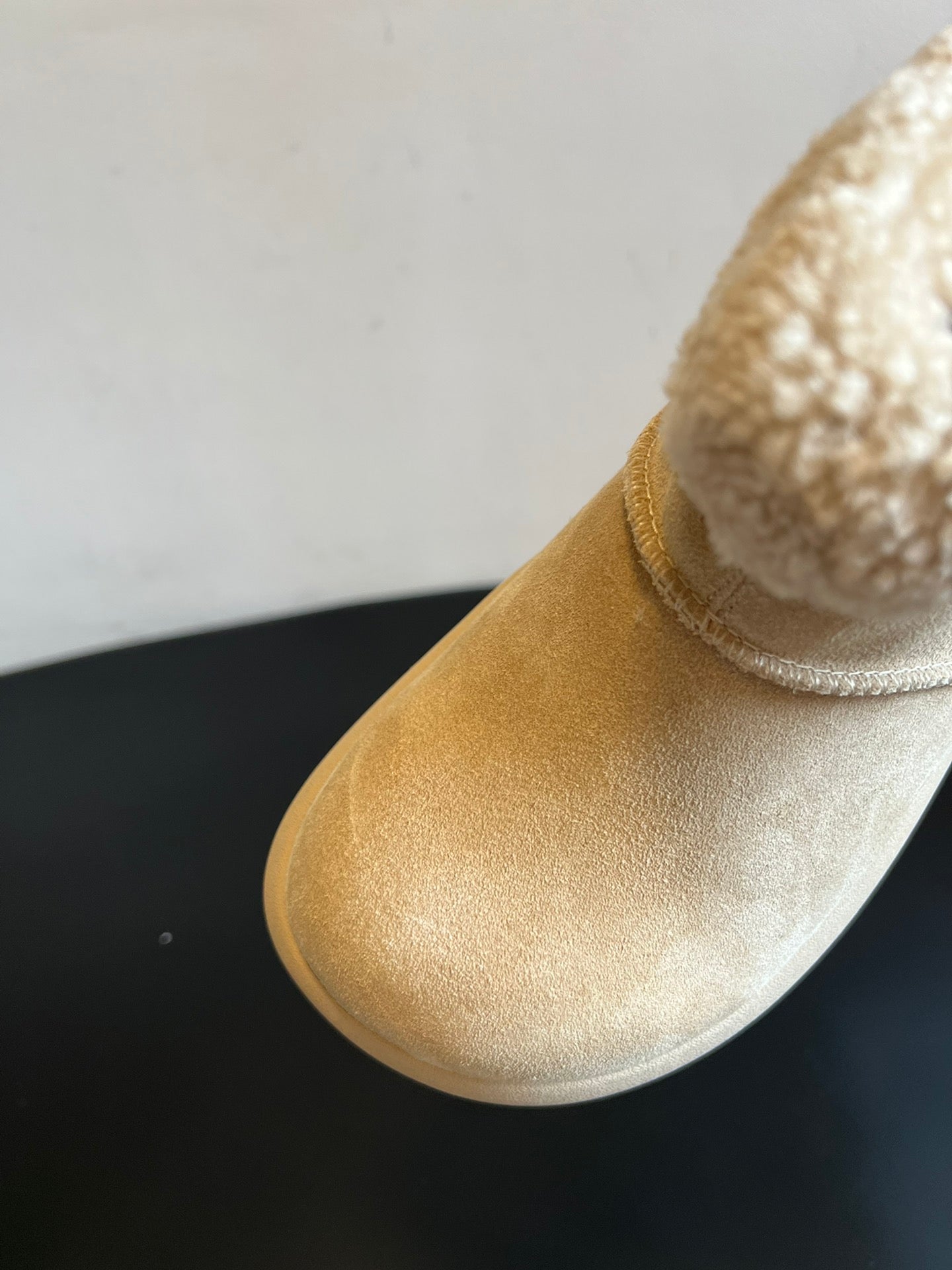 UGG Mini Potato Boots Light Khaki Gray Suede Shearing