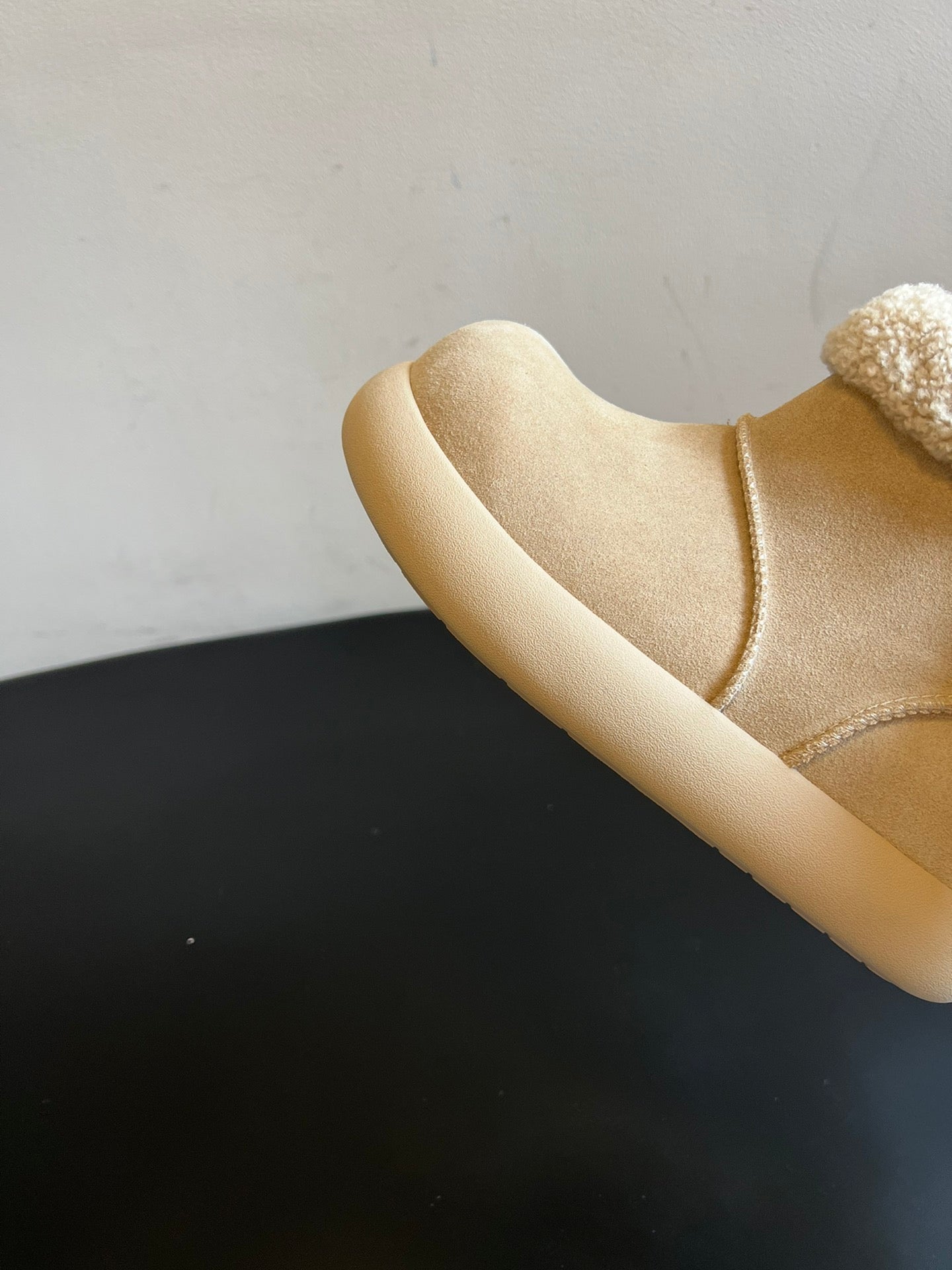 UGG Mini Potato Boots Light Khaki Gray Suede Shearing