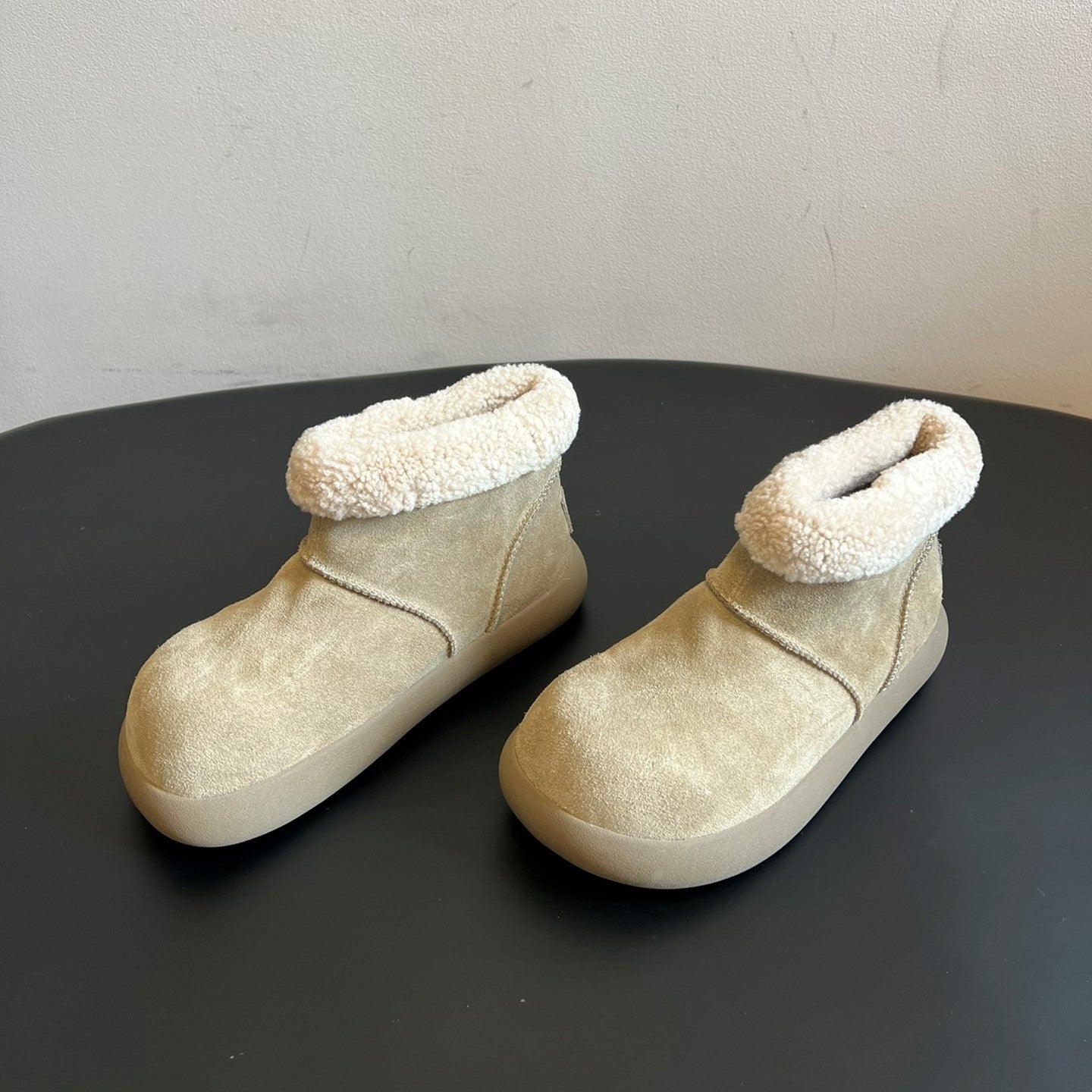 UGG Mini Potato Boots Light Taupe Suede Shearing