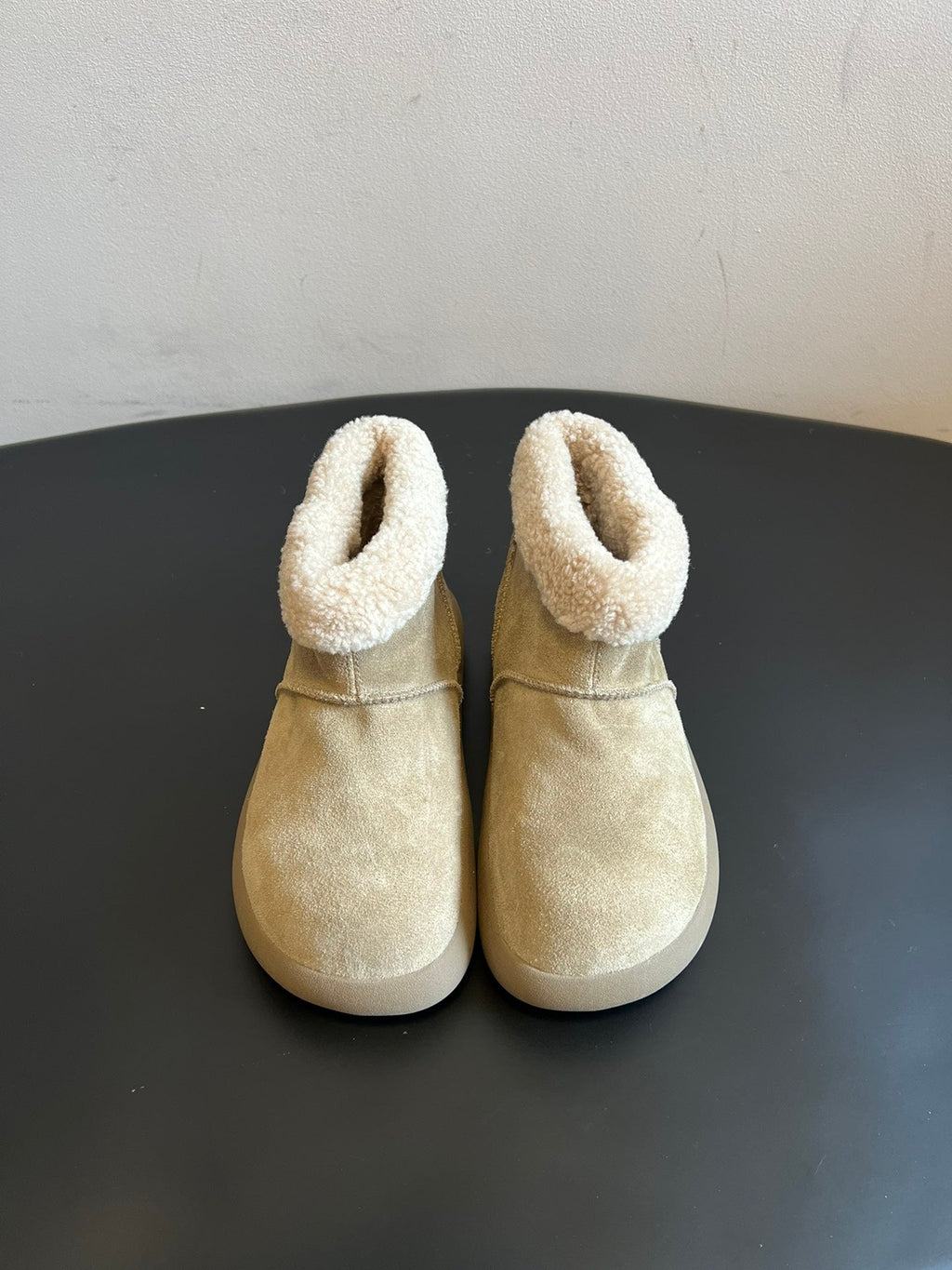 UGG Mini Potato Boots Light Taupe Suede Shearing