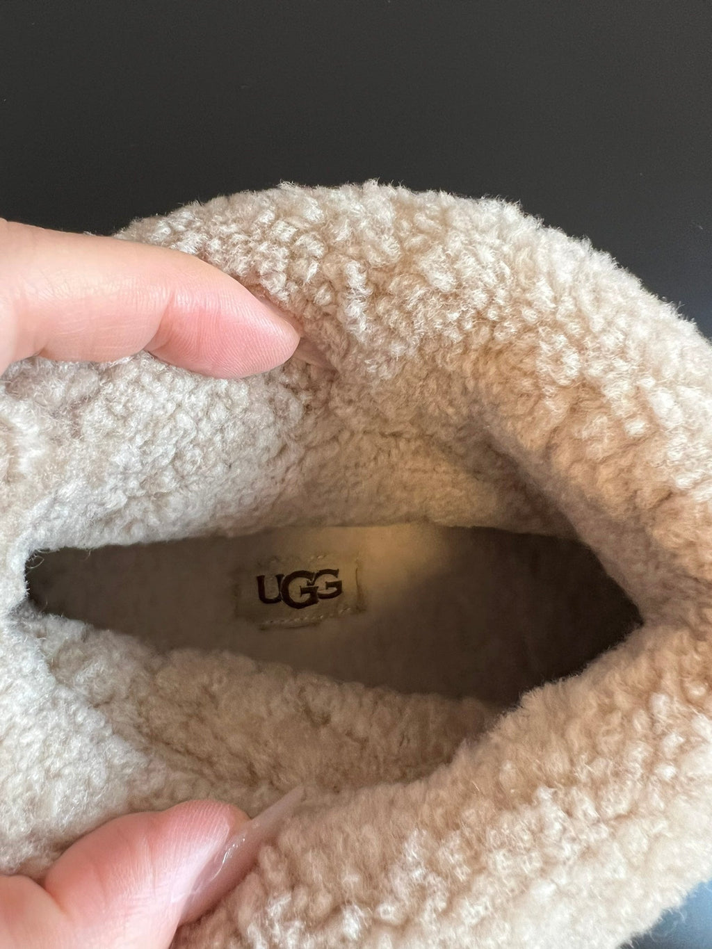 UGG Mini Potato Boots Light Taupe Suede Shearing