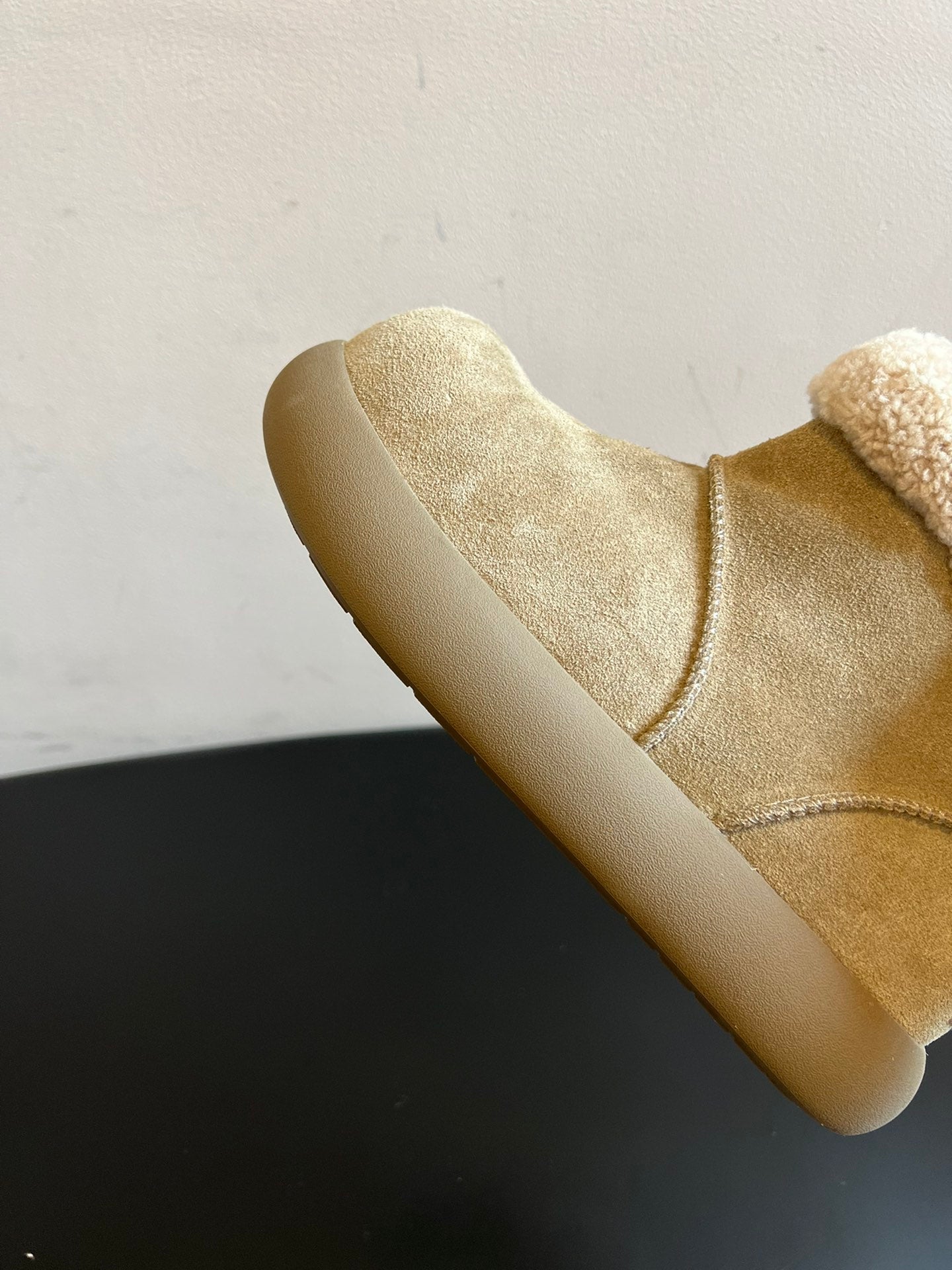UGG Mini Potato Boots Light Taupe Suede Shearing