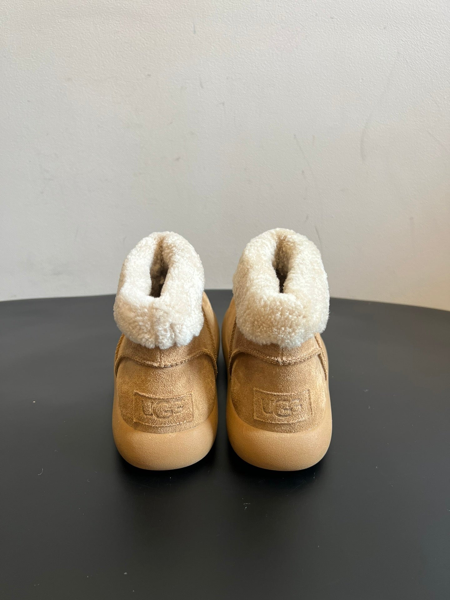 UGG Mini Potato Boots Light Brown Suede Shearing