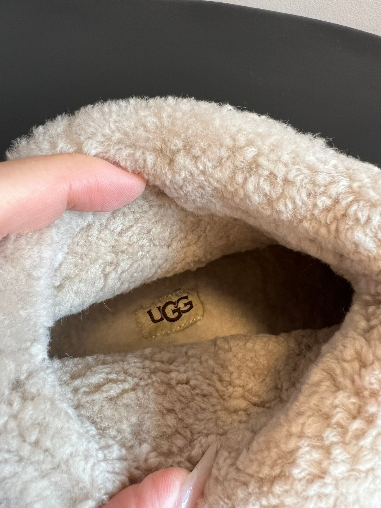 UGG Mini Potato Boots Light Brown Suede Shearing
