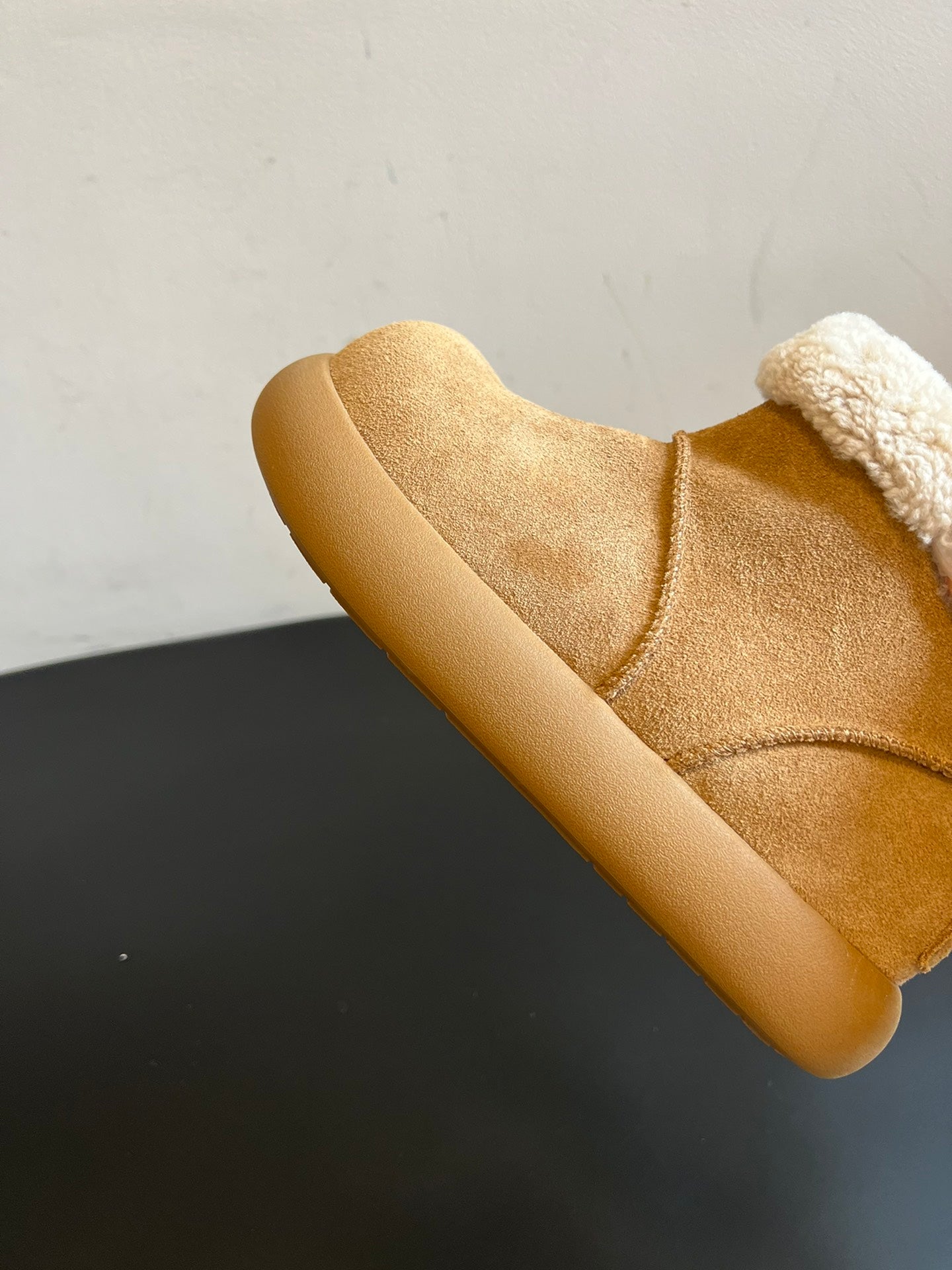 UGG Mini Potato Boots Light Brown Suede Shearing