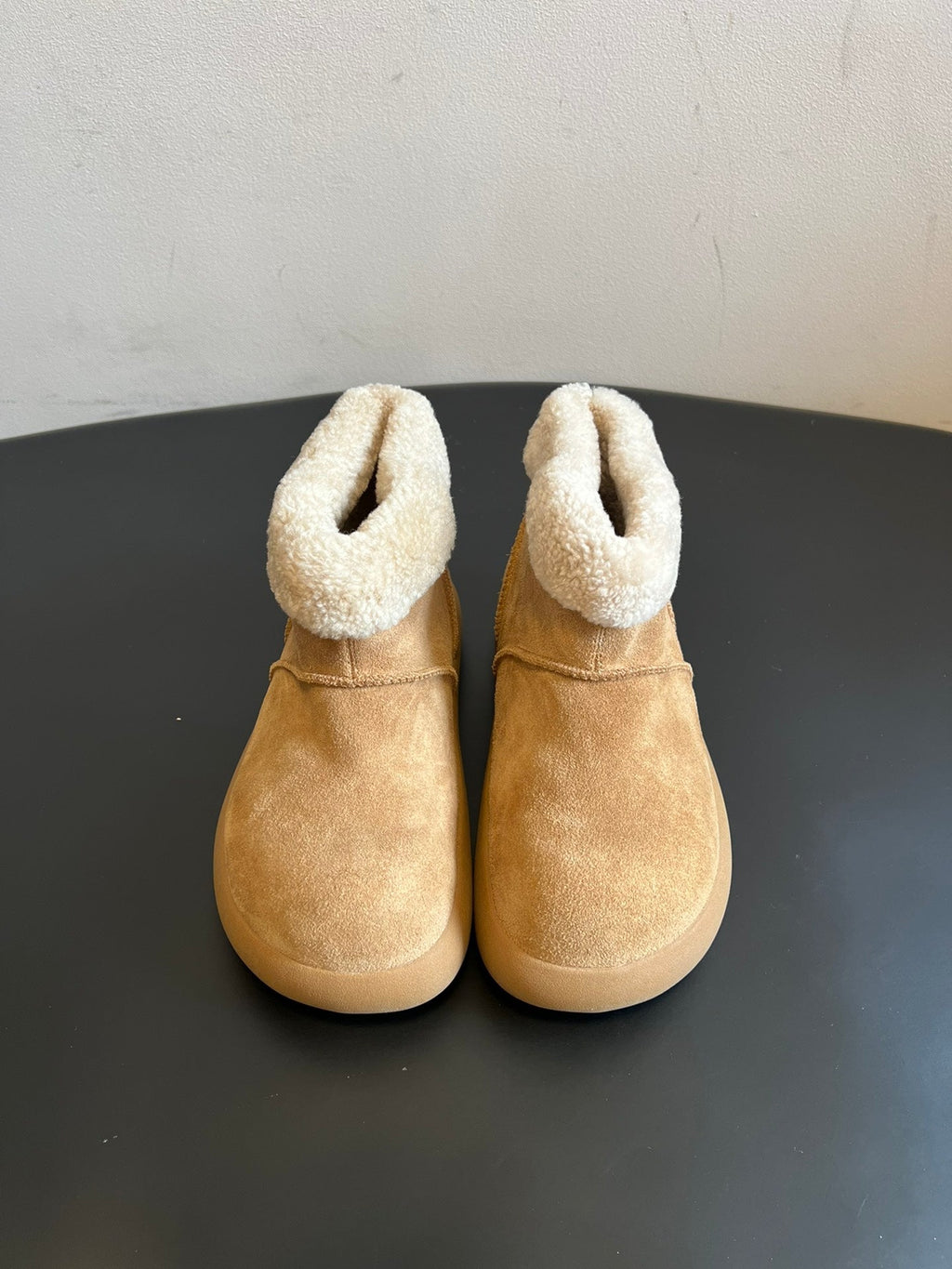 UGG Mini Potato Boots Light Brown Suede Shearing