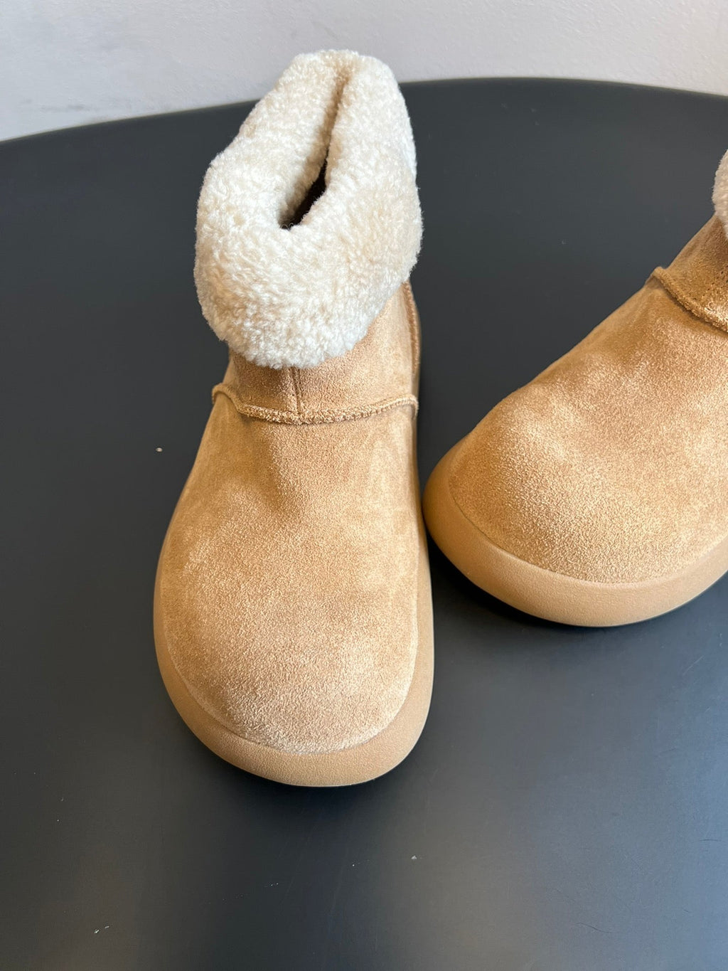 UGG Mini Potato Boots Light Brown Suede Shearing