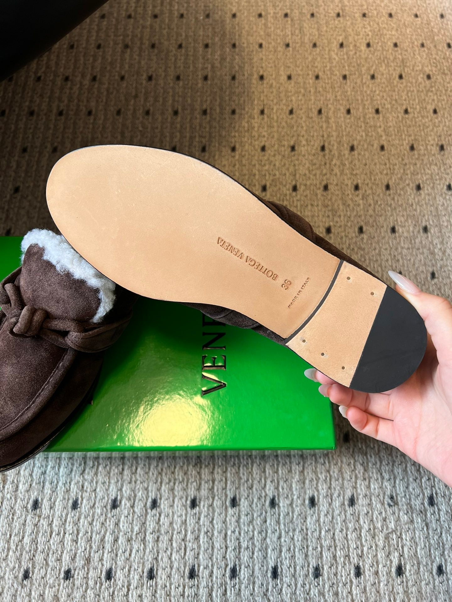 BV Astaire Loafer Dark Brown Shearing Suede 548543