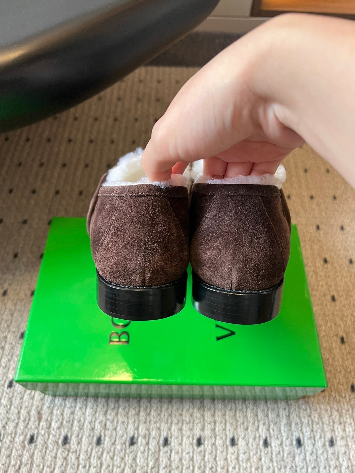 BV Astaire Loafer Dark Brown Shearing Suede 548543