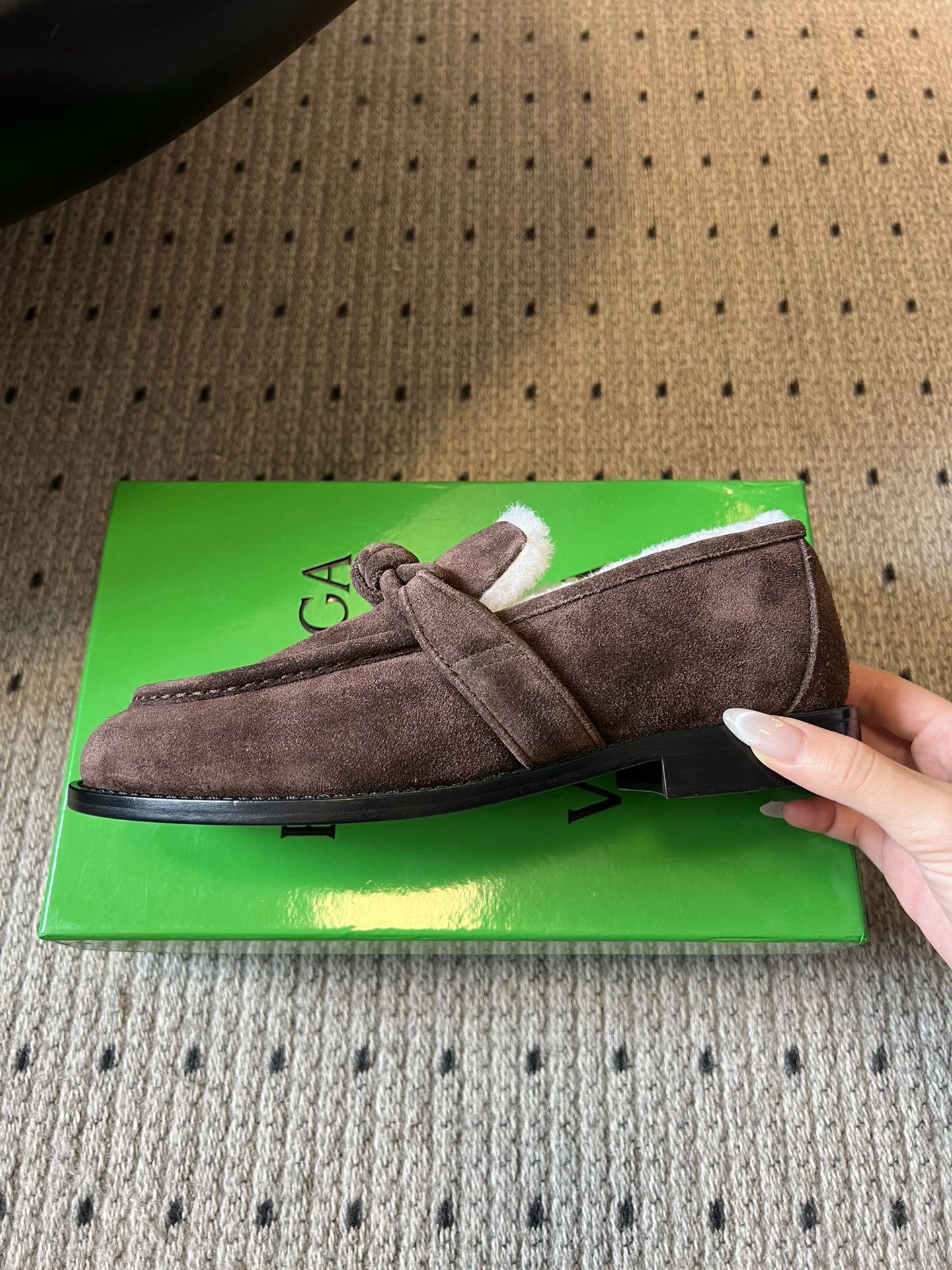 BV Astaire Loafer Dark Brown Shearing Suede 548543