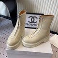 The Row 2025 Zipped Ankle Boot White Cowhide 554601