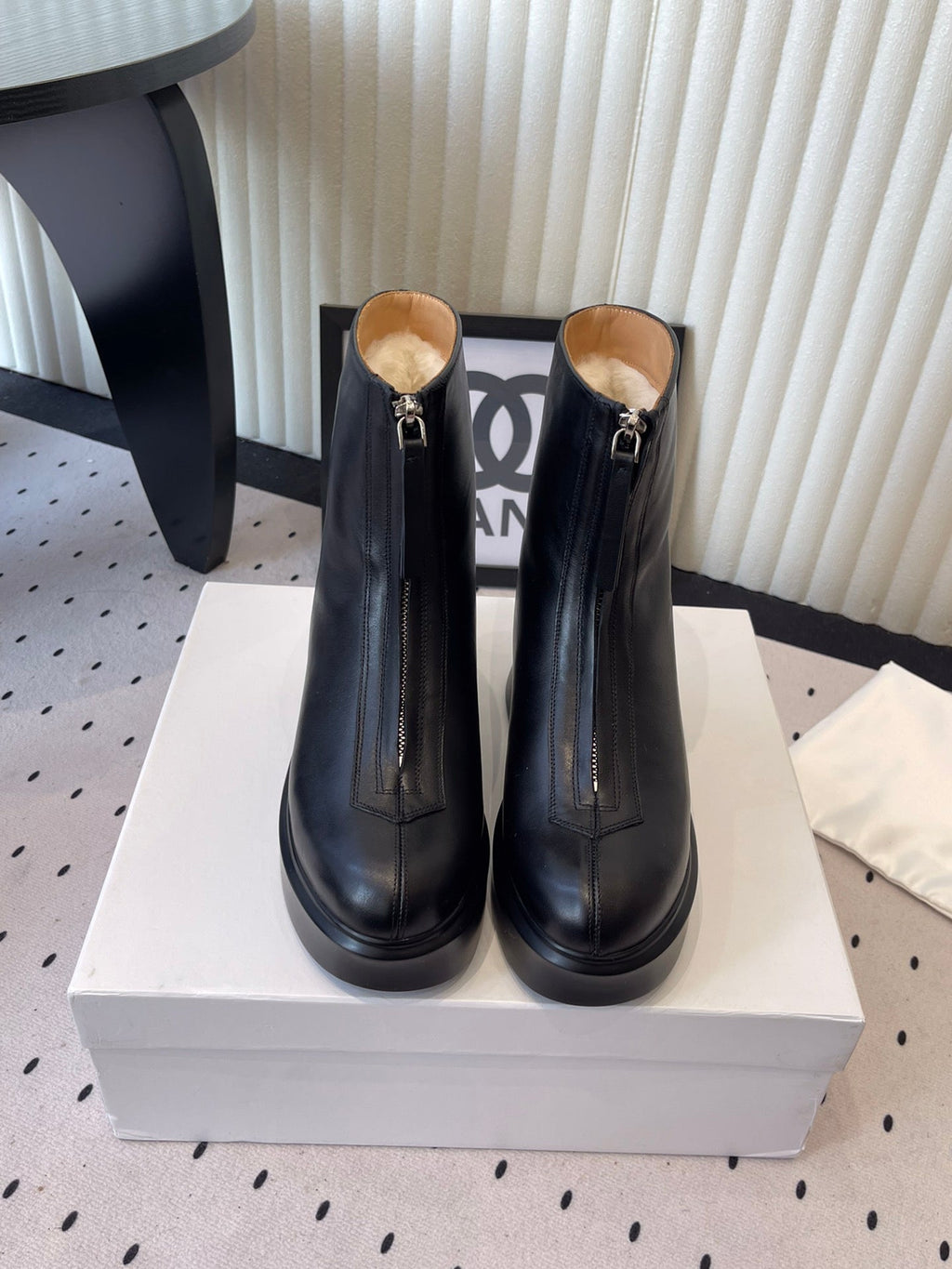 The Row 2025 Zipped Ankle Boot Black Cowhide 554602