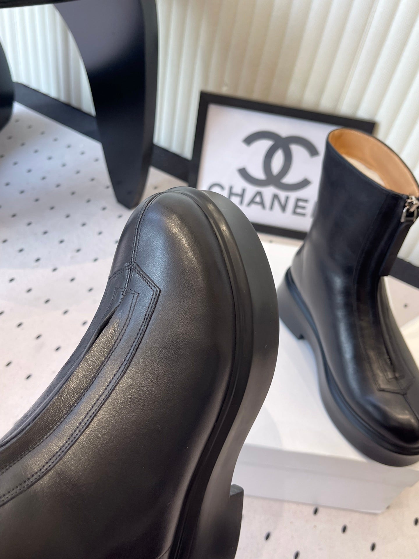 The Row 2025 Zipped Ankle Boot Black Cowhide 554602