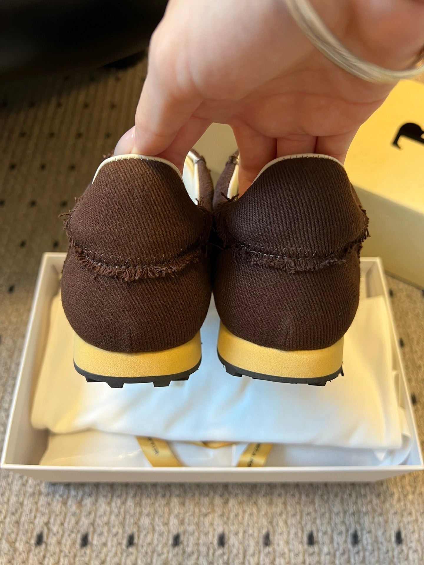 The Row 2025 Smiley Face Sneaker Gray Suede 561650