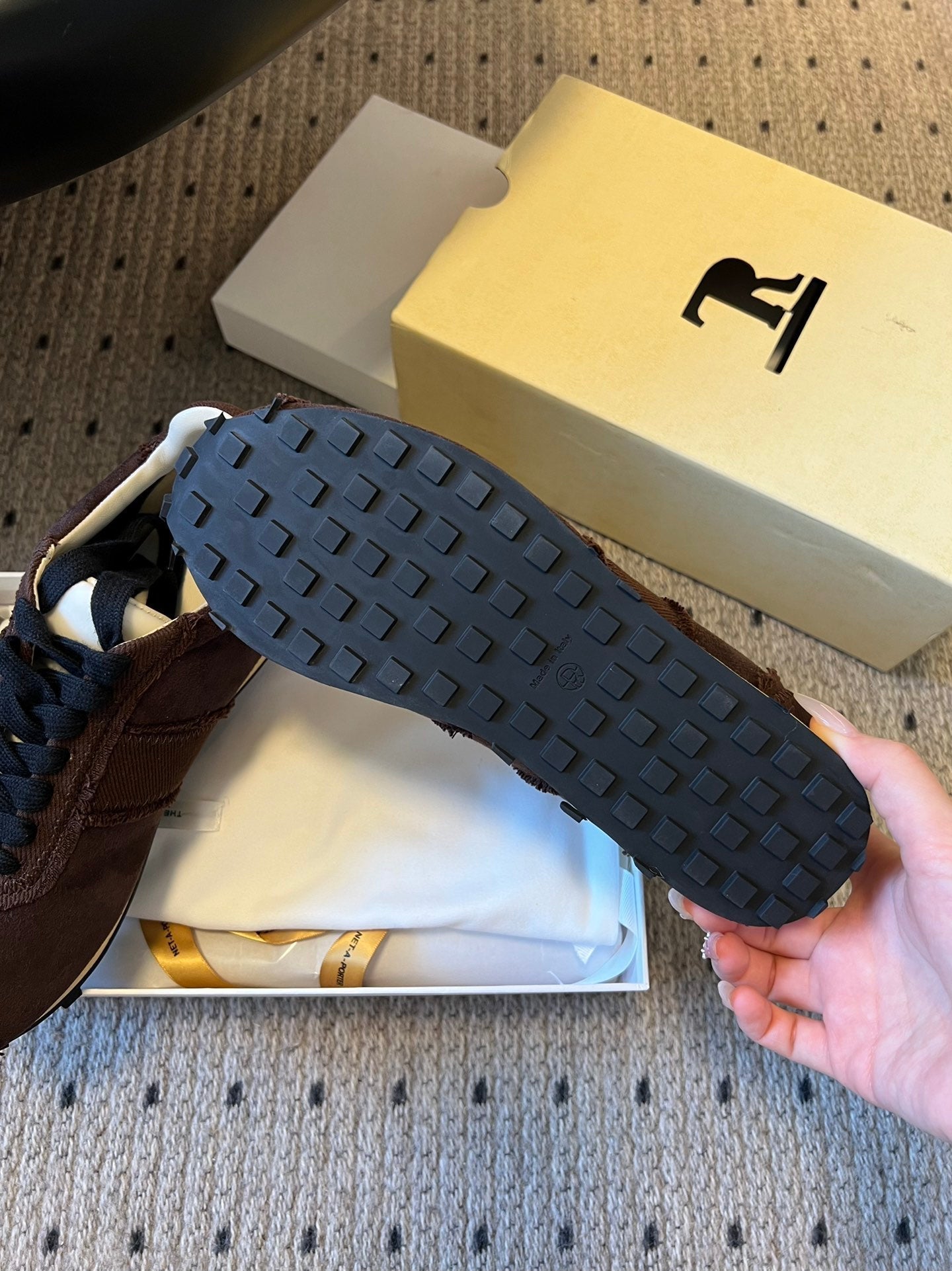 The Row 2025 Smiley Face Sneaker Gray Suede 561650