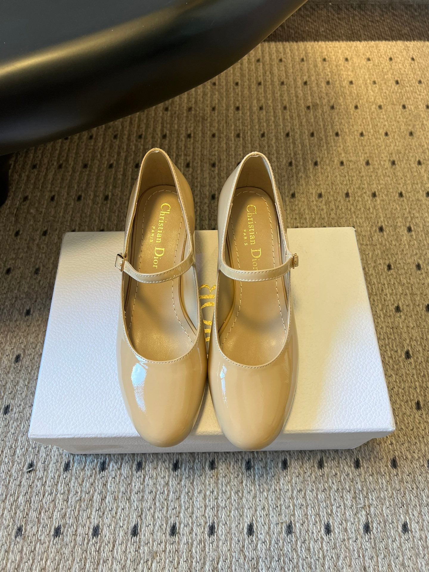 CD 25s D-Art Pumps 55mm Beige Patent Leather
