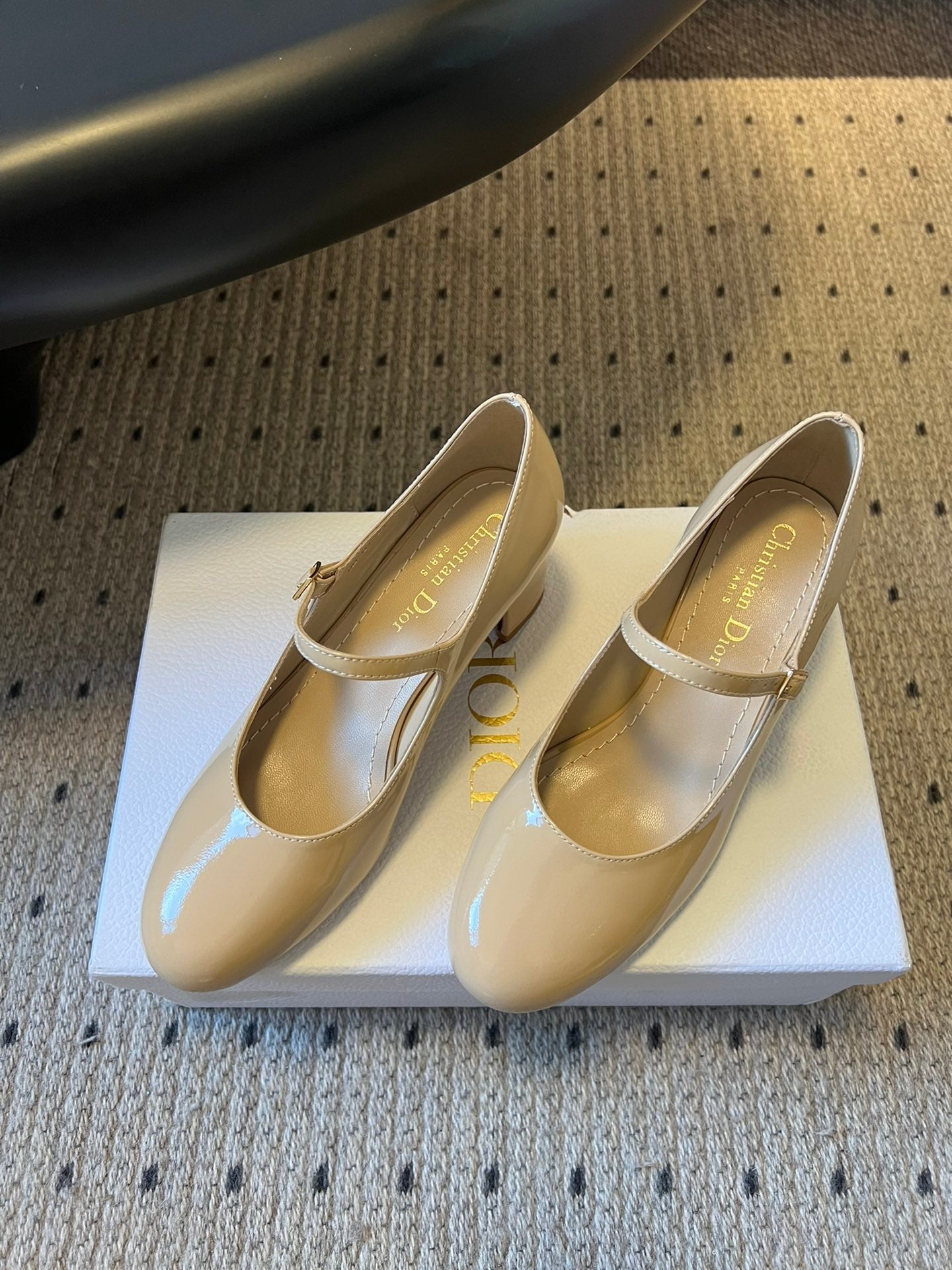 CD 25s D-Art Pumps 55mm Beige Patent Leather