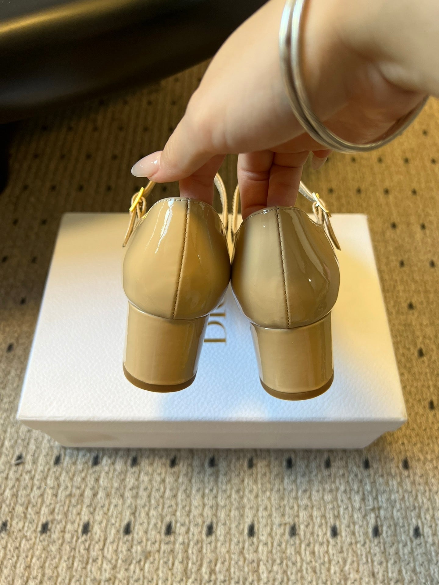 CD 25s D-Art Pumps 55mm Beige Patent Leather