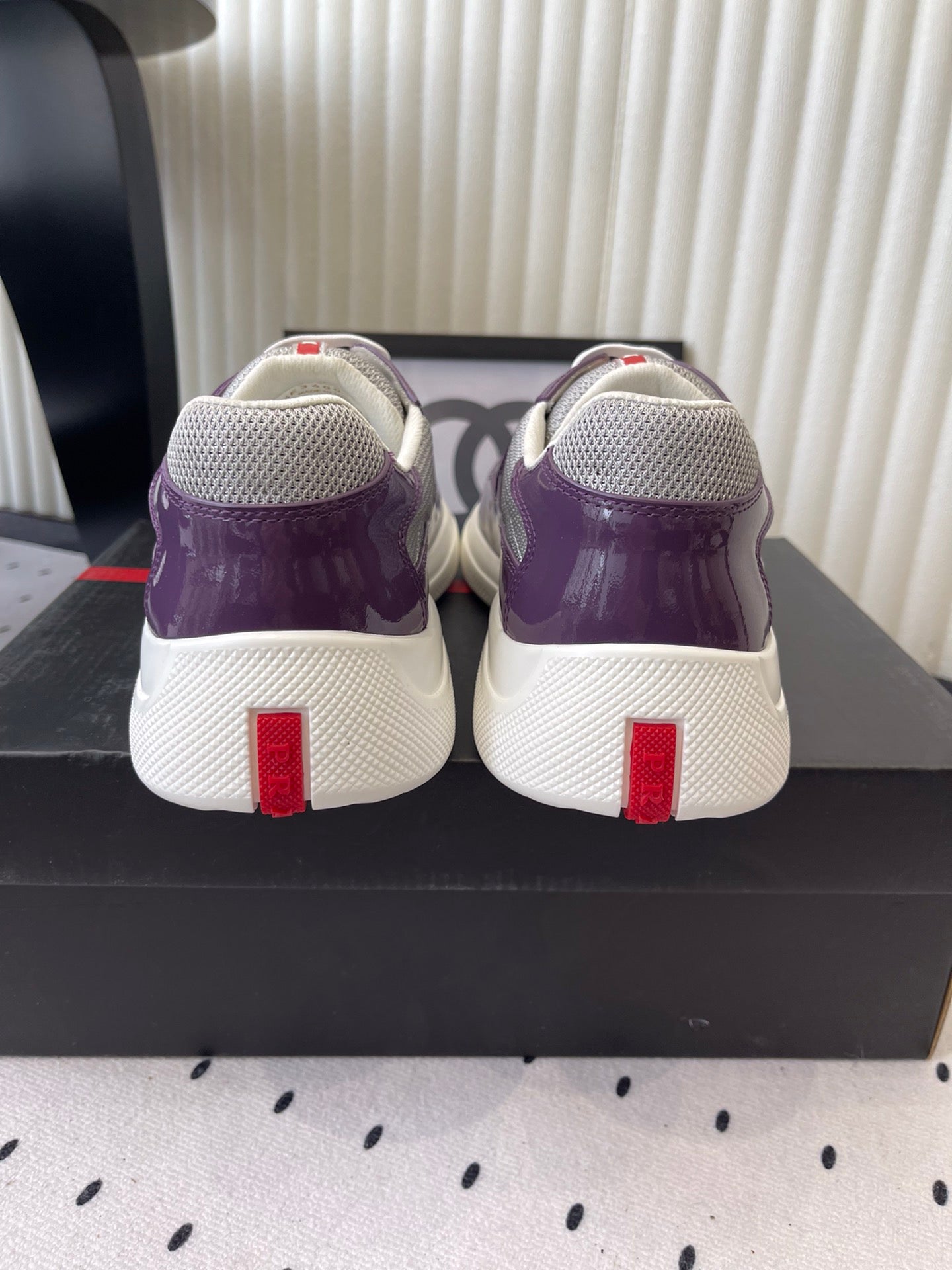Pra 2025 Sneaker Purple mix Gray Patent Leather Mesh 554579