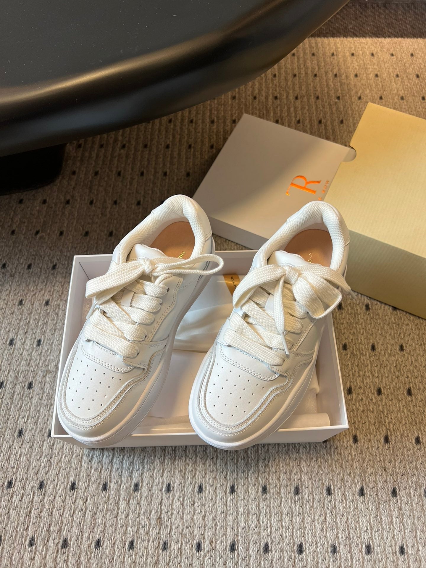 The Row 2025 Smiley Face Sneaker White Cowhide 561652